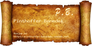 Pinthoffer Benedek névjegykártya